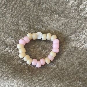 Pink and Cream Beaded Kids Bracelet